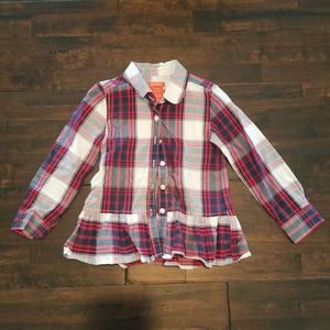 Girls Plaid Shirt Red Green Christmas